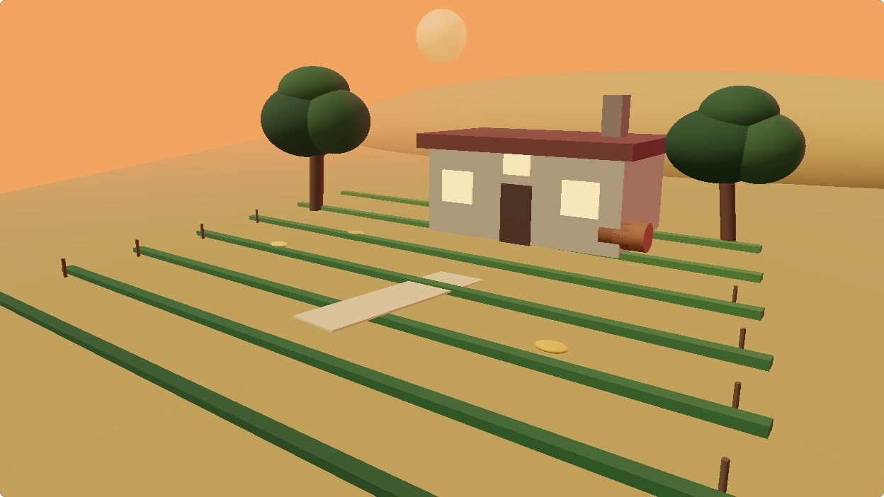 A 3D vineyard scene built by AI